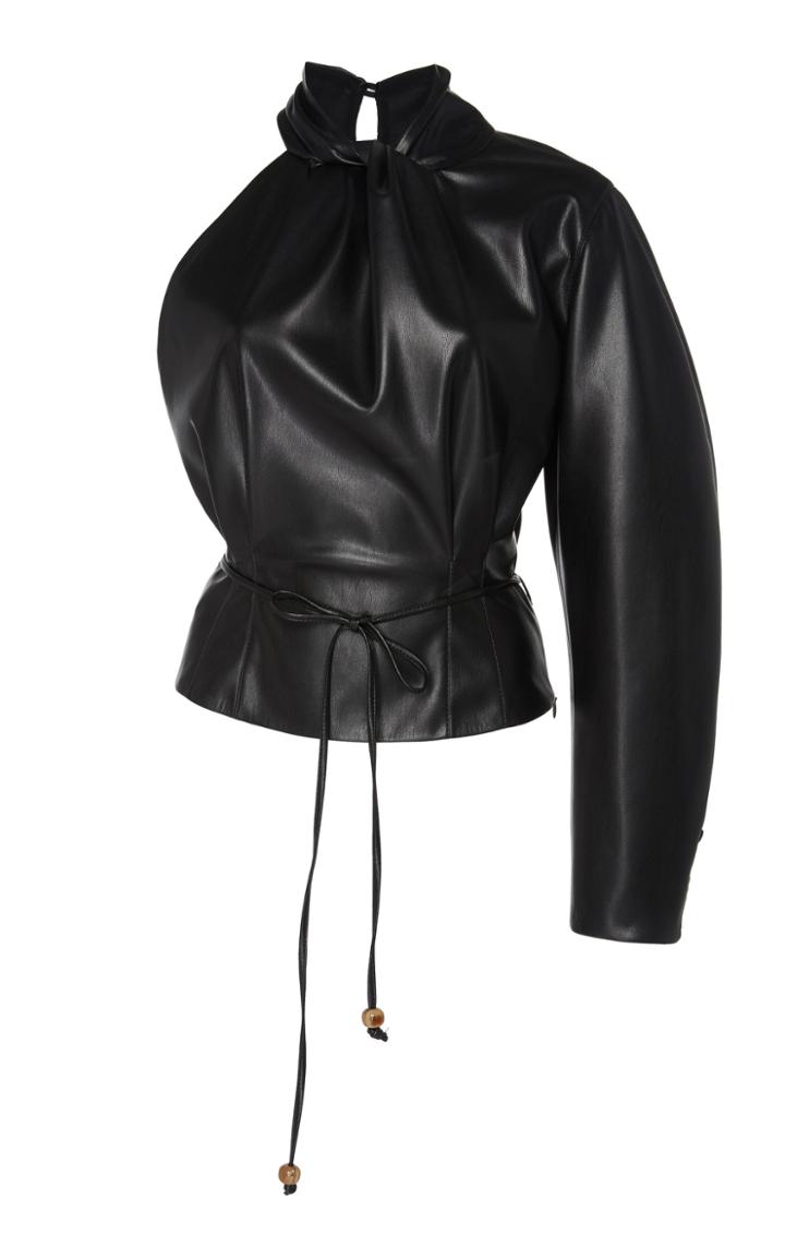 Nanushka Elodia One-shoulder Faux Leather Top
