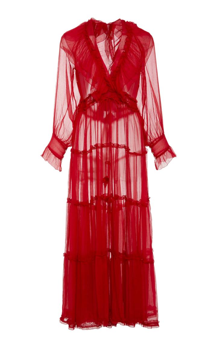 Lee Mathews Bluebelle V Neck Long Sleeve Dress