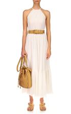 Moda Operandi Michael Kors Collection Halter Ruffle Cotton-silk Blend Maxi Dress