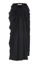 Marni Ruched Wool Midi Skirt