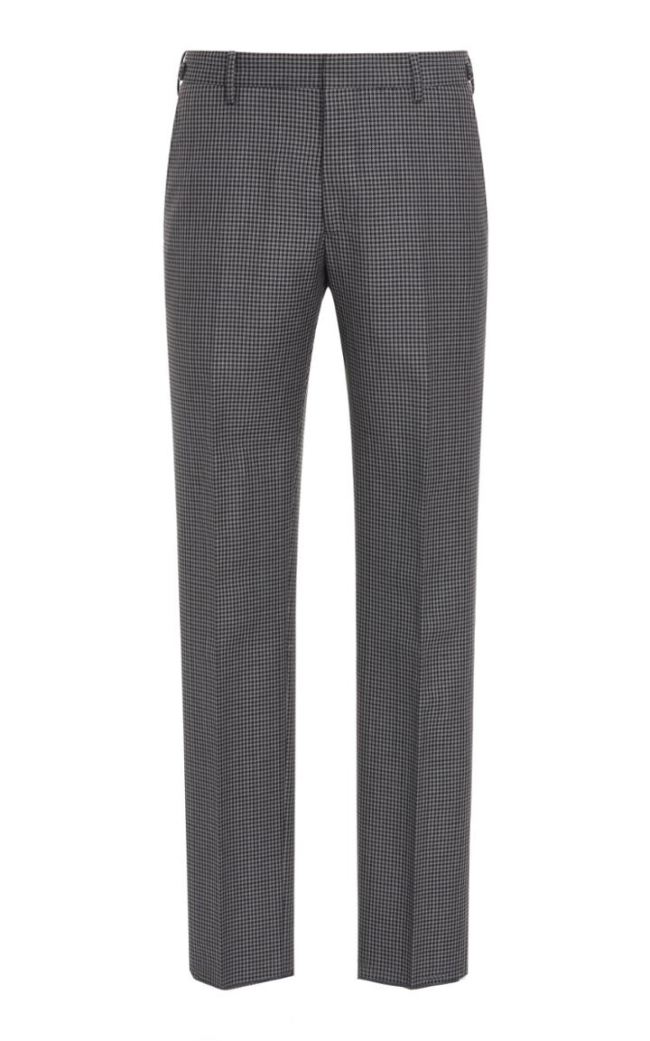 Prada Slim-fit Houndstooth Wool And Mohair-blend Pants