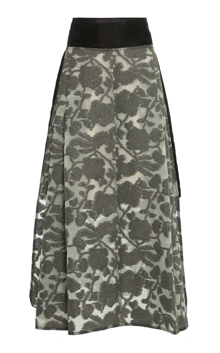 Adeam Shadow Floral Organza Skirt