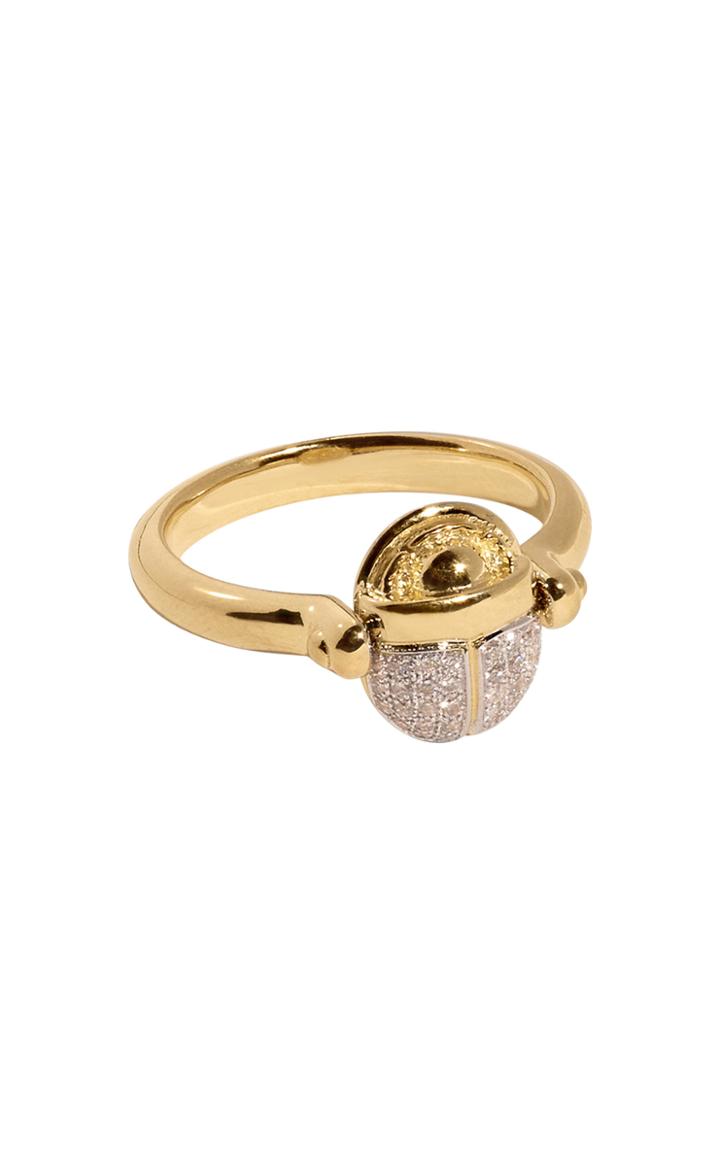 Pamela Love Rotating 18kt Yellow-gold And Diamond Scarab Ring
