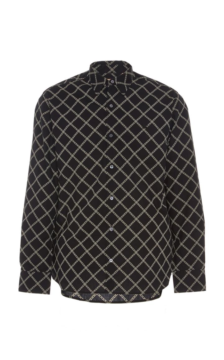 Burberry Printed Cotton-poplin Button-up Shirt