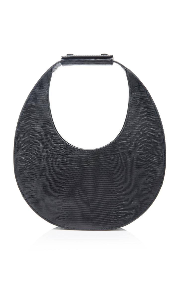 Staud Moon Lizard Embossed Leather Bag