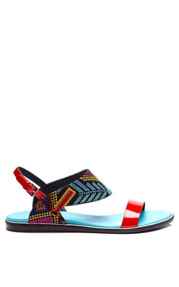 Nicholas Kirkwood  Mexican Blue Needle Point Flat Red