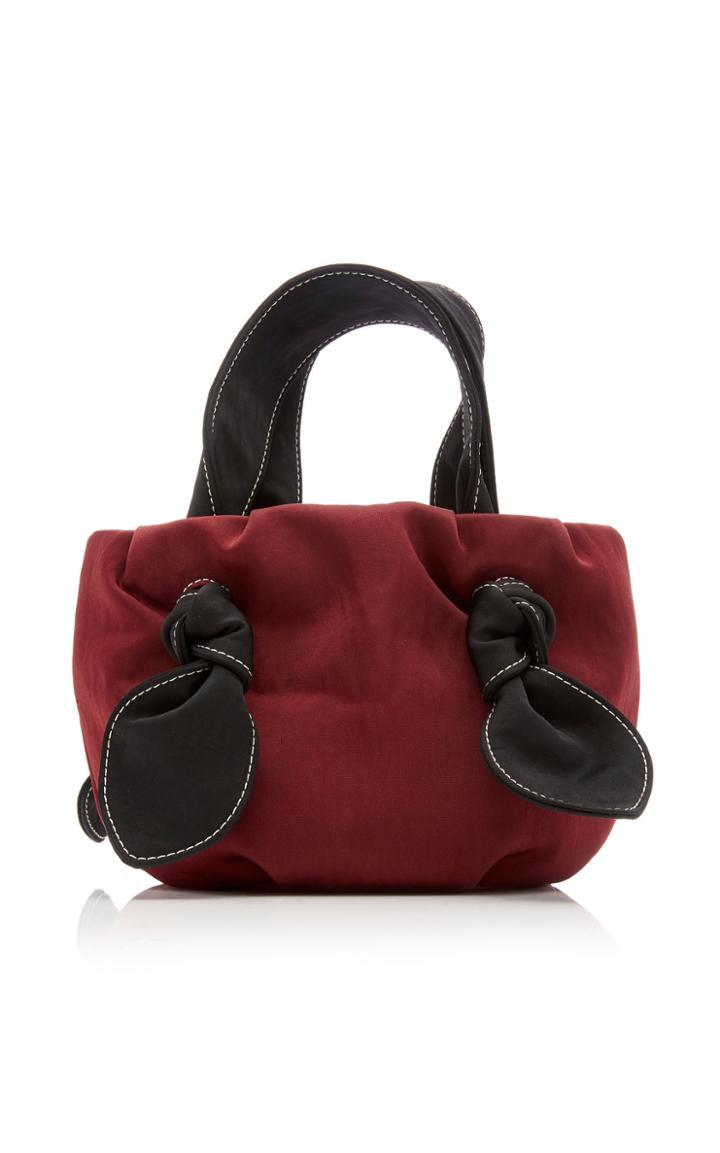 Staud Ronnie Two-tone Knotted Satin Tote