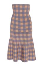 Pepa Pombo Fresno Gingham Flared Skirt