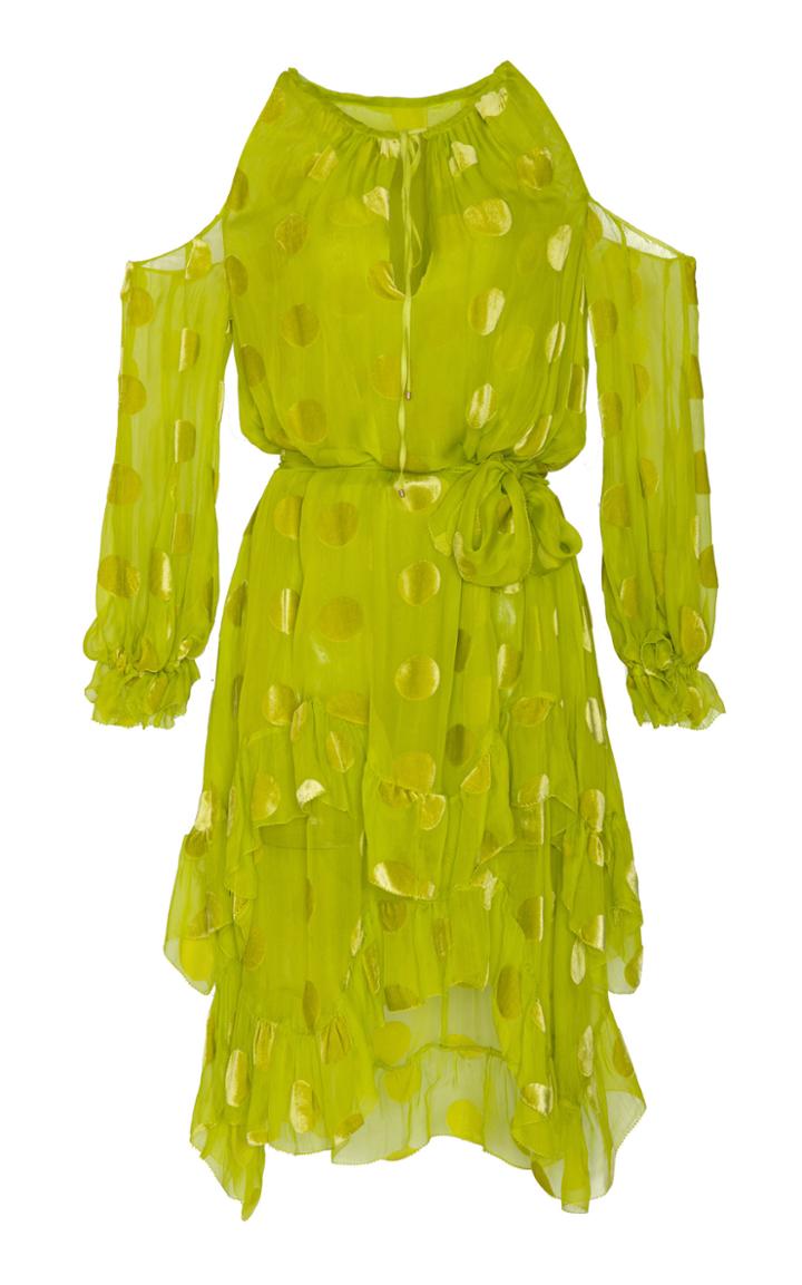 Maria Lucia Hohan Rosalyn Polka Dot Velvet Chiffon Dress