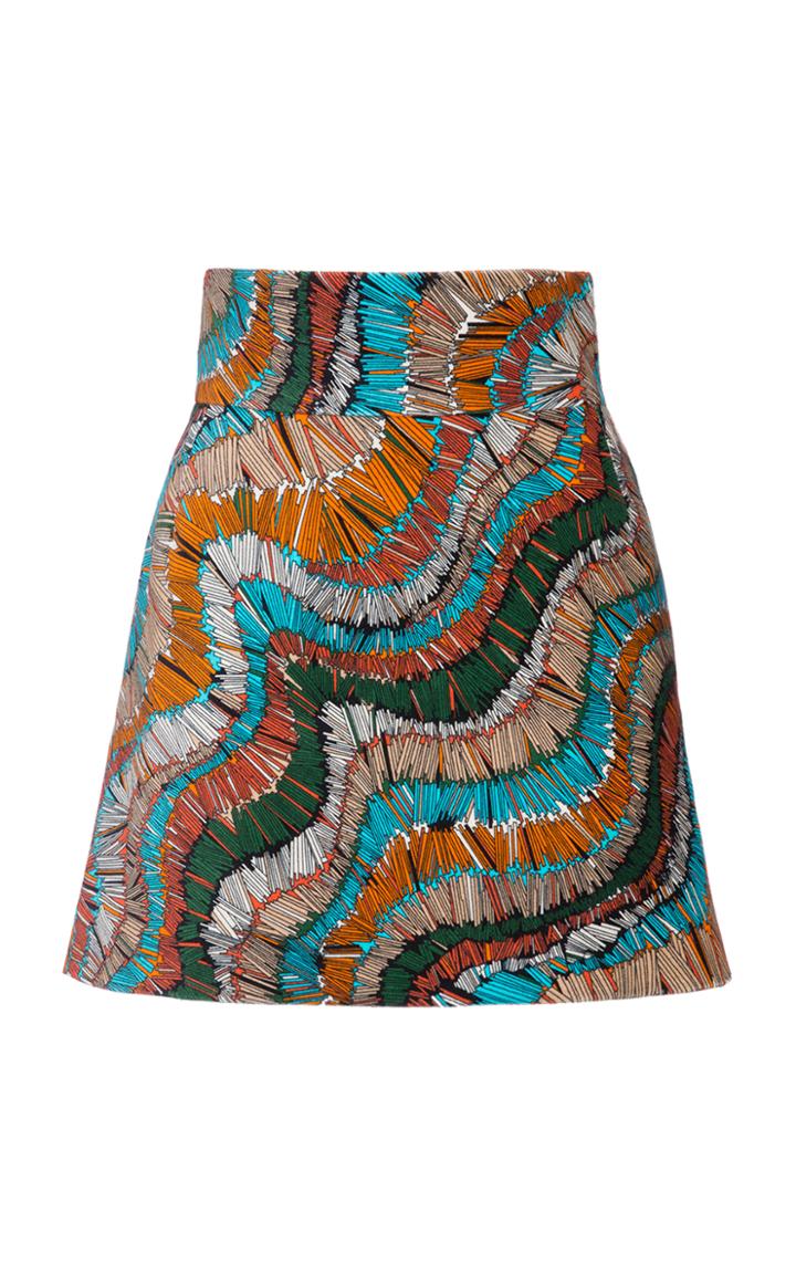 La Doublej A-line Print Mini Skirt