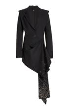 Moda Operandi Monse Power Shoulder Embellished Wool-blend Dress