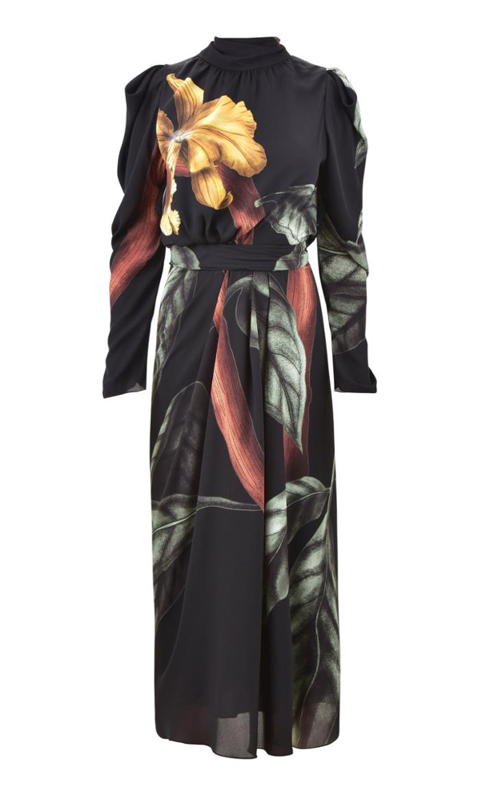 Moda Operandi Johanna Ortiz Meaningful Opportunity Printed Georgette Midi Dress