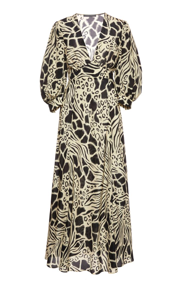 Moda Operandi Alberta Ferretti Chiffon Sleeveless Embroidred Gown Size: 38