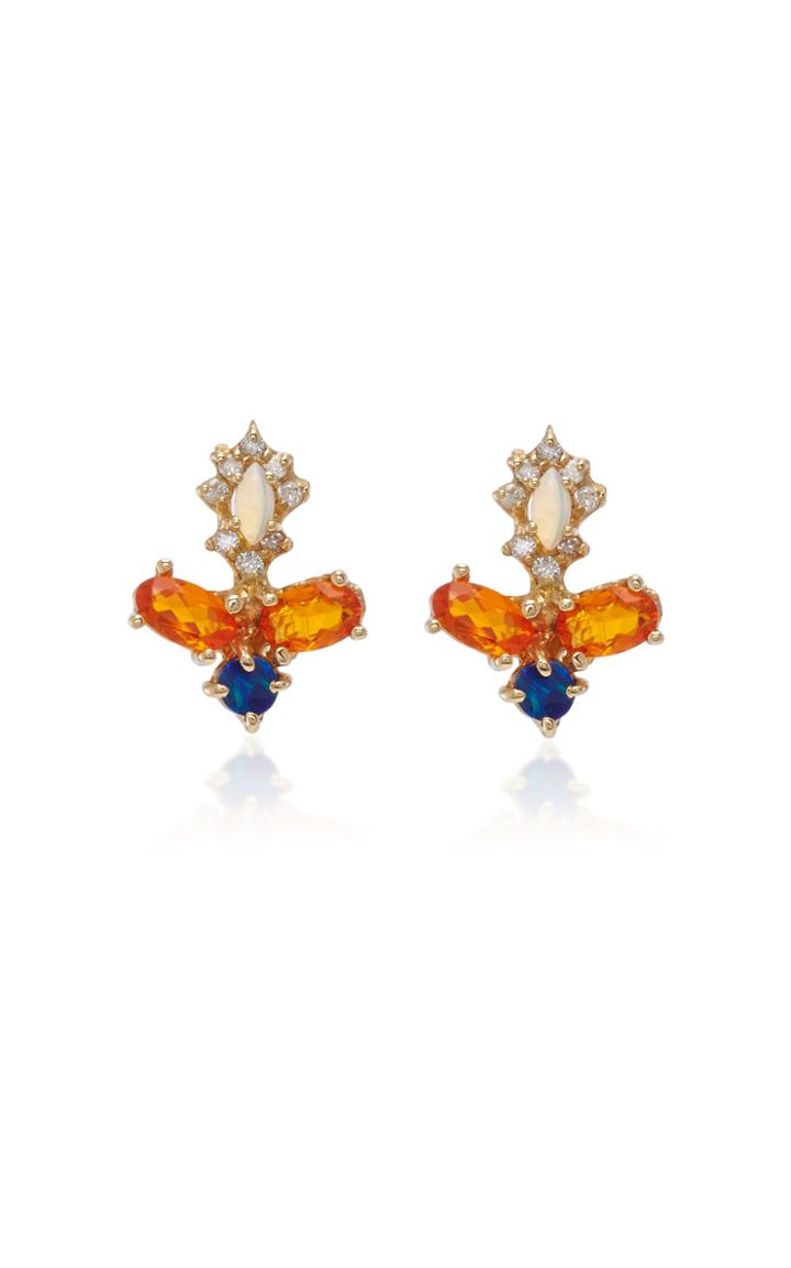 Eden Presley Flower Oval Stud Earrings