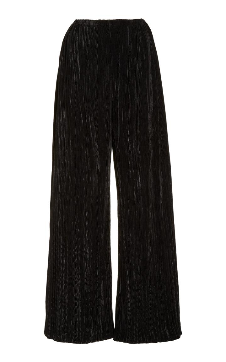 Cult Gaia Stacie Pliss-satin Wide-leg Pants