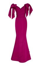 Marchesa Off The Shoulder Bow Sleeve Gown