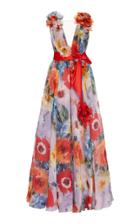 Marchesa Floral-pattenerd Silk-organza Gown