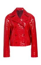 Moda Operandi Sies Marjan Carla Croc-effect Patent Leather Jacket Size: S