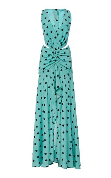 Silvia Tcherassi Berna Polka Dot Cutout Silk Dress