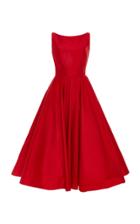 Romona Keveza Silk Taffeta Tea-length Dress