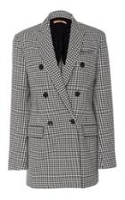 Summa Double-breasted Cotton Houndstooth Blazer