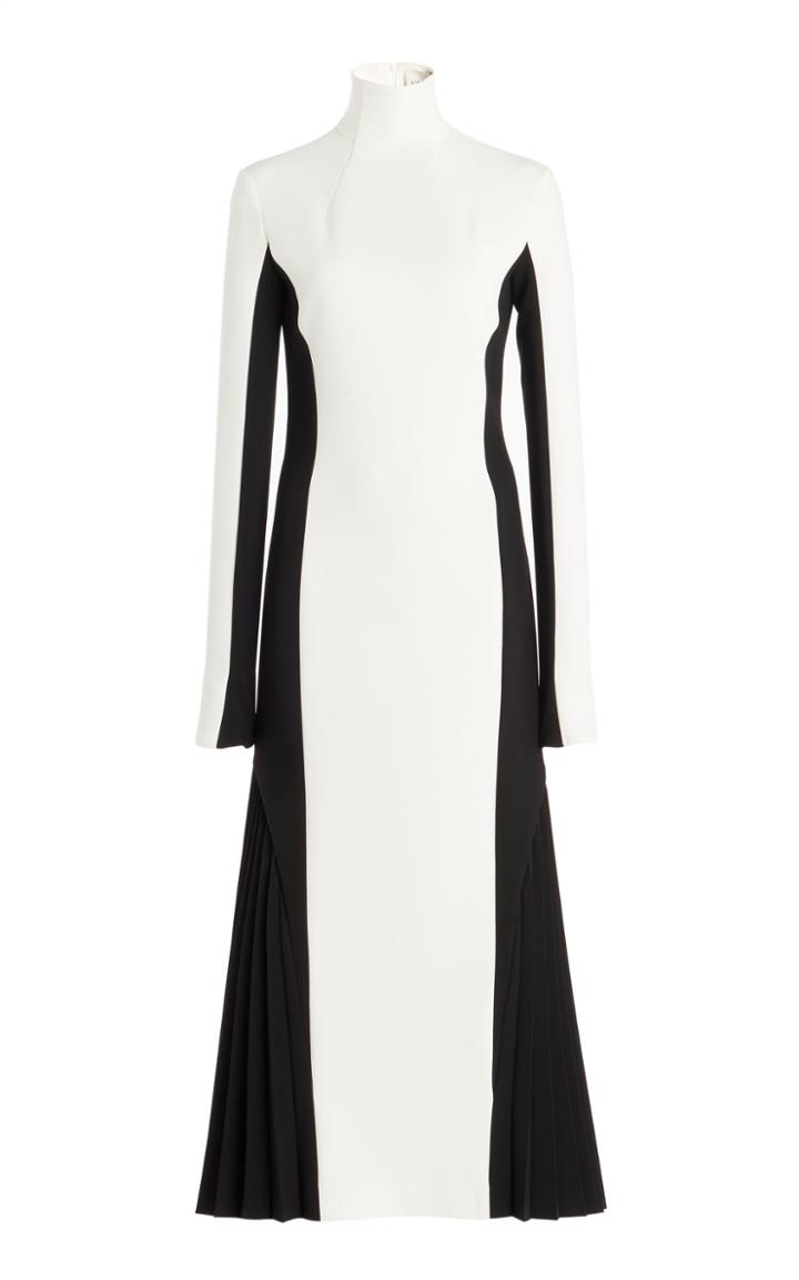 Moda Operandi A.w.a.k.e. Mode Colourblock Pleated Turtleneck Dress