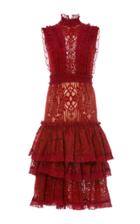 Jonathan Simkhai Tower Mesh Lace Ruffle Dress