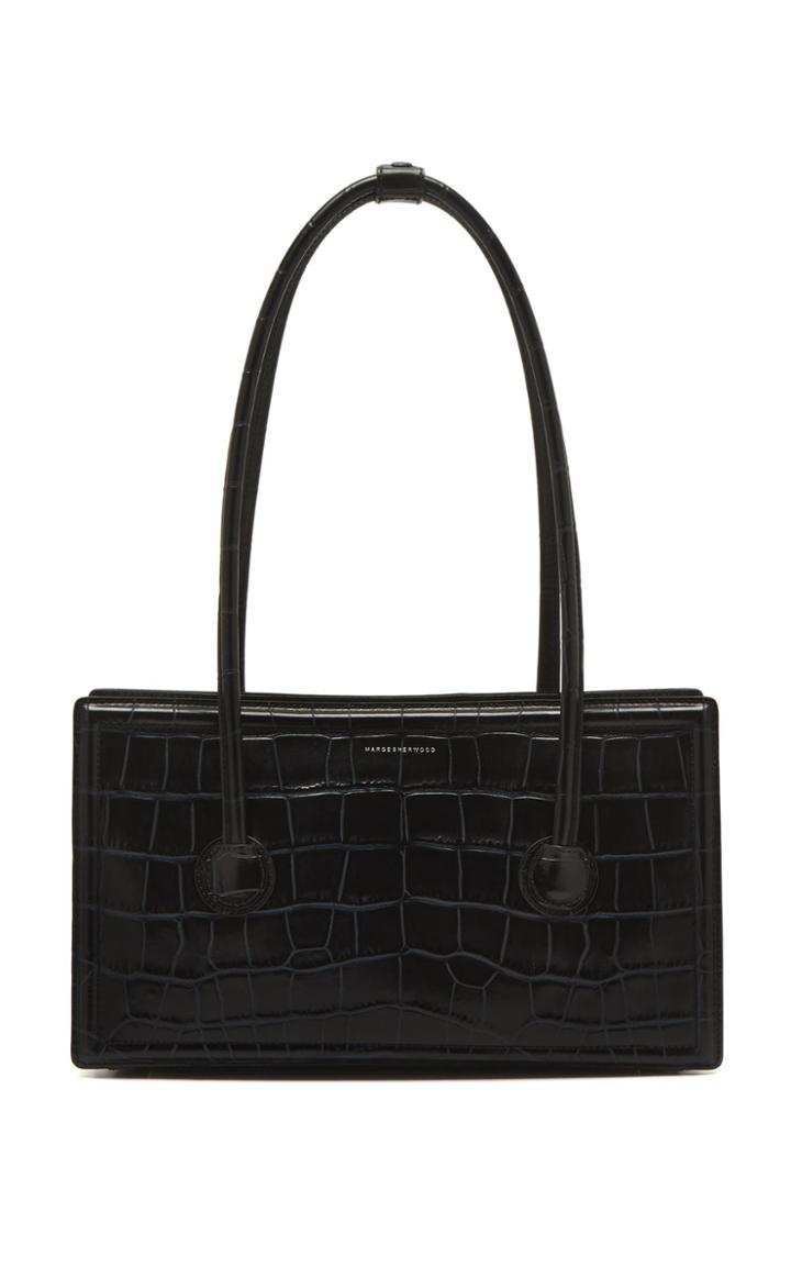 Moda Operandi Marge Sherwood Boston M Croc-effect Leather Shoulder Bag