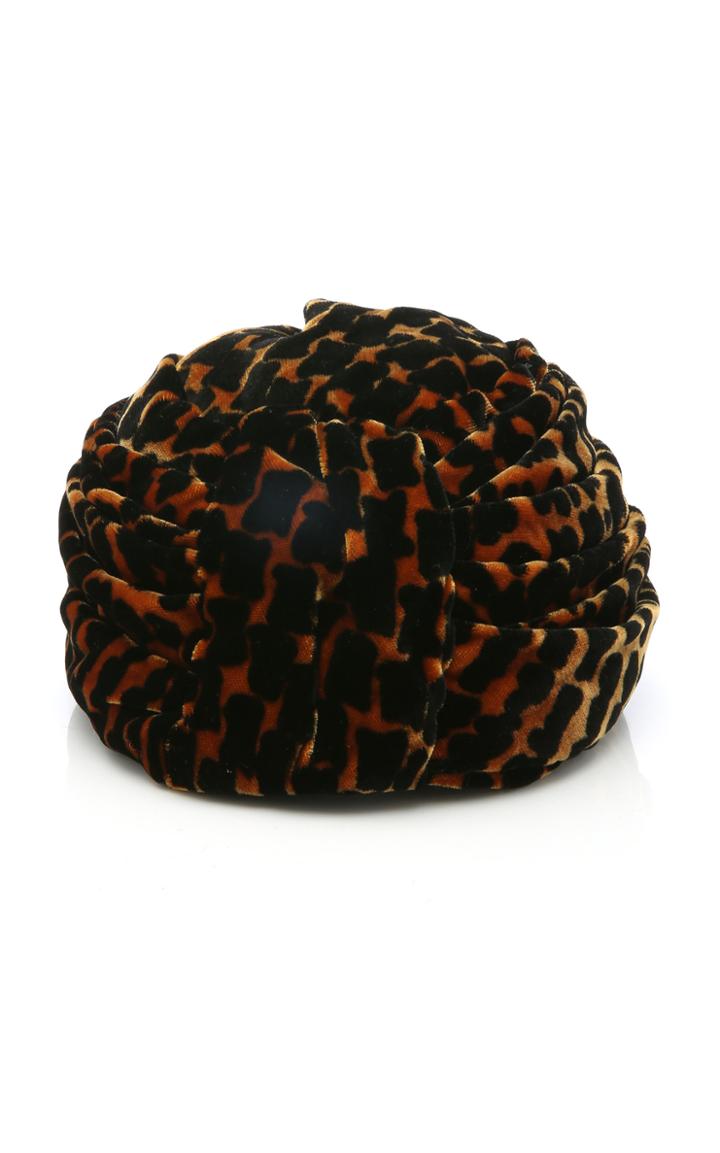 Albertus Swanepoel Gloria Leopard-print Velvet Turban