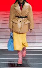 Moda Operandi Prada A-line Leather Midi Skirt