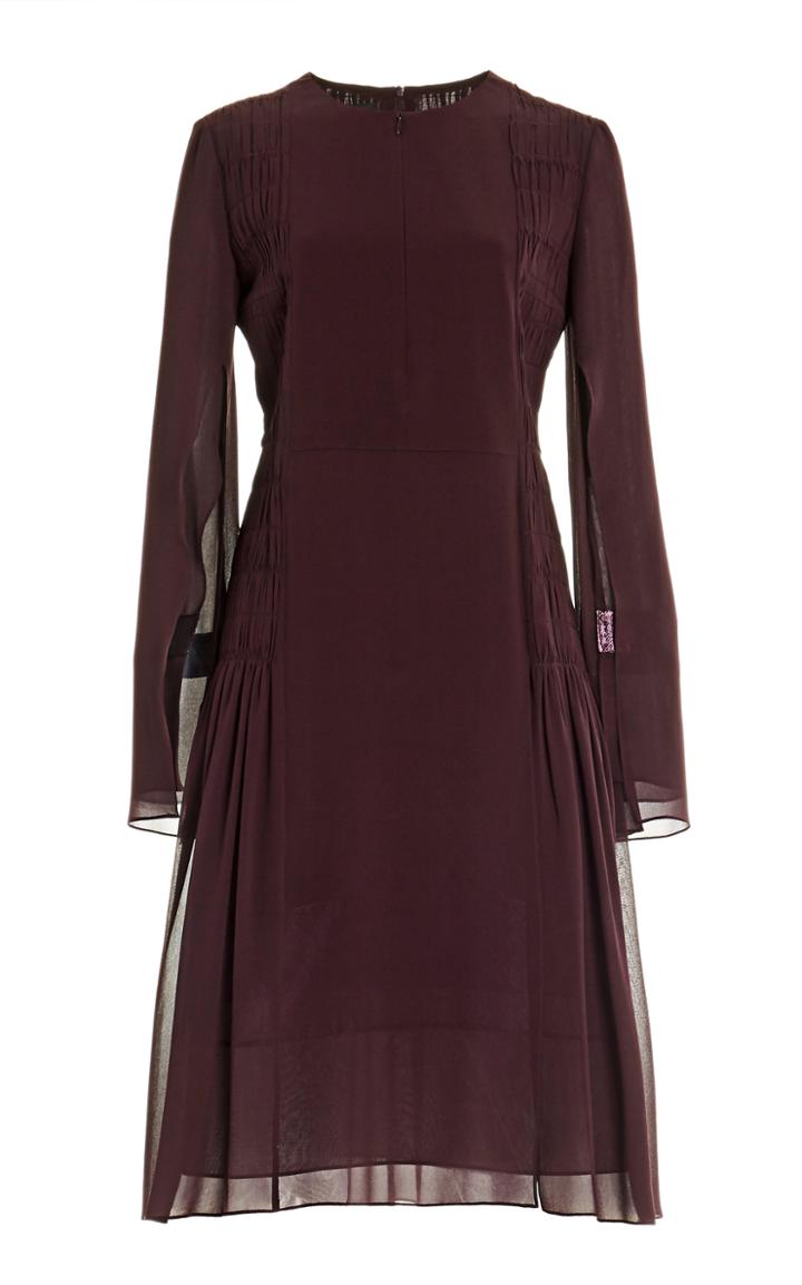 Moda Operandi Akris Smocked Silk-georgette Dress