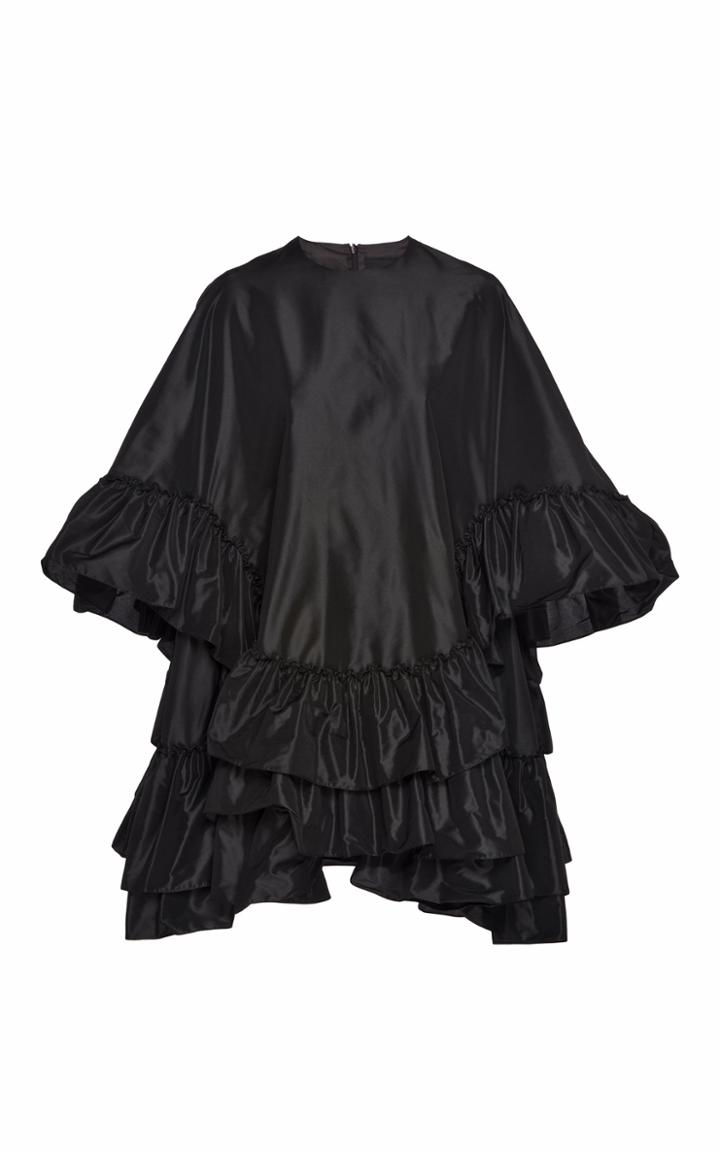 Simone Rocha Frill Tiered Ruffle Taffeta Mini Dress