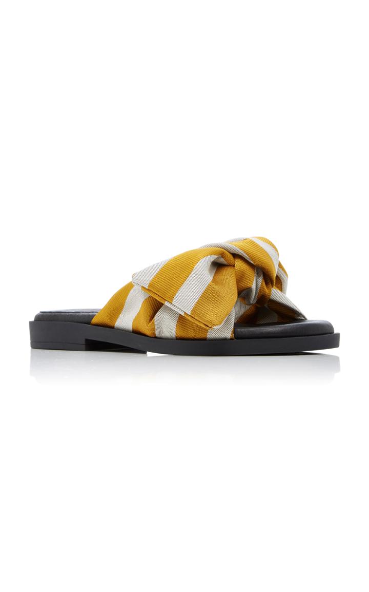 Miista Valerie Striped Bow Slide
