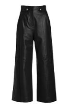 Moda Operandi Veronica Beard Agee Leather Cropped Wide-leg Pants