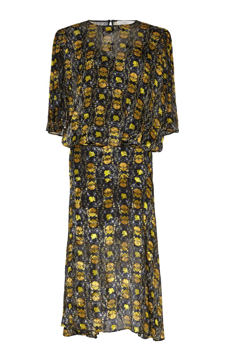 Preen By Thornton Bregazzi Lydia Devor-chiffon Dress