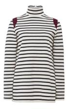 Harvey Faircloth Ivory Cotton Long Sleeved Mock Neck Top
