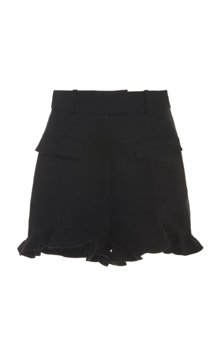 Acler Alameda Ruffled Linen-blend Shorts