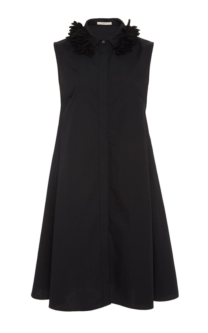 Rhie Sleeveless Shirt Dress With Knotted Collar