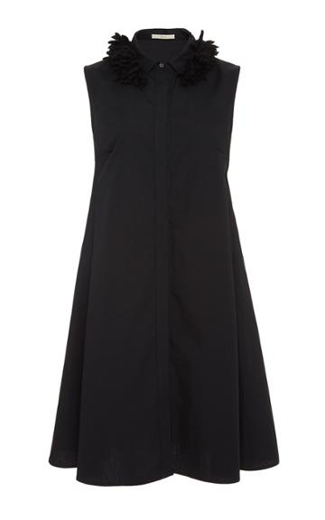 Rhie Sleeveless Shirt Dress With Knotted Collar