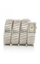 Vintage Bulgari 18k White Gold And Diamond Tubogas Watch