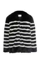 Frame Jerry Striped Faux Fur Coat