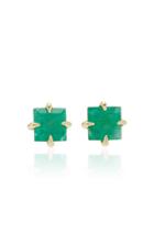 Ila Primary Princess 14k Gold Emerald Stud Earrings
