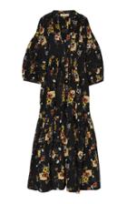 Bytimo Floral-print Cotton-poplin Midi Dress Size: S