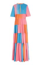 Moda Operandi Staud Cocoon Tiered Multicolor Cotton-broadcloth Maxi Dress Size: Xs