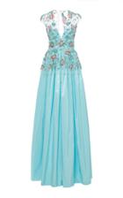 Naeem Khan Embroidered Illusion Gown