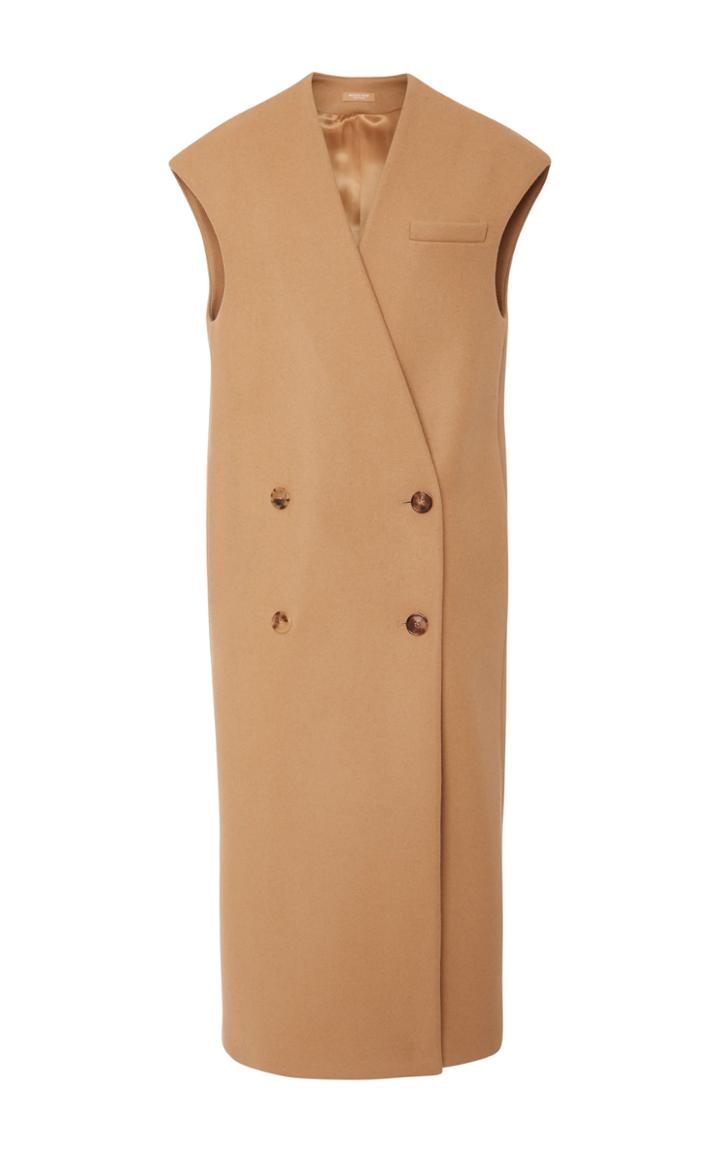 Michael Kors Collection Cap Sleeve Double Breasted Coat