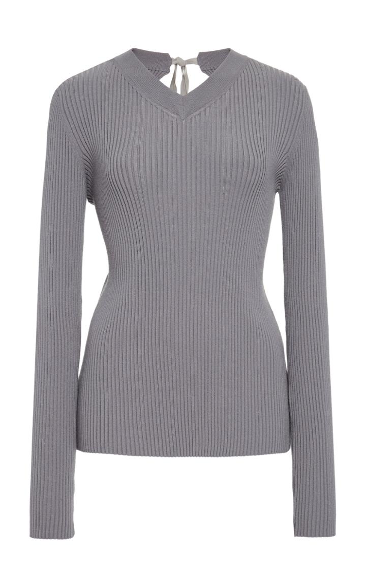 Mm6 Ribbed Tie-detailed Sweater