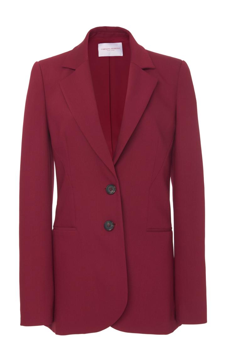 Carolina Herrera Tailored Crepe Collared Jacket