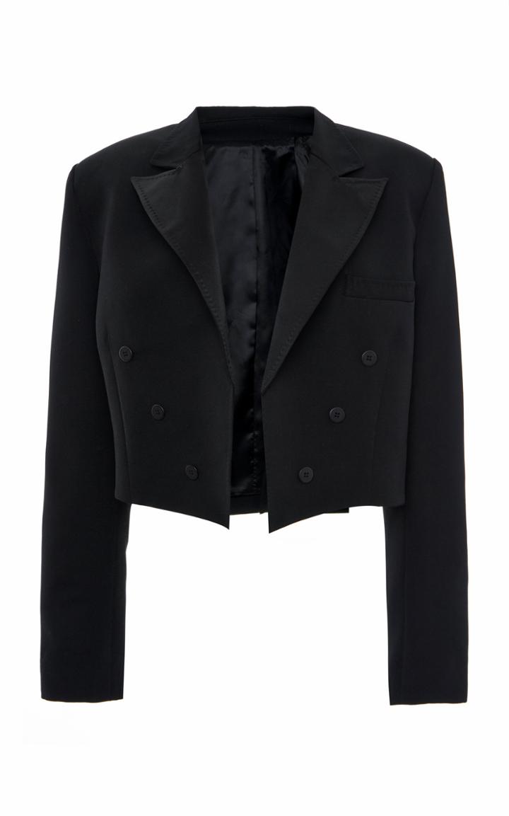 Moda Operandi Attico Cropped Double-breasted Wool Blazer Size: 38