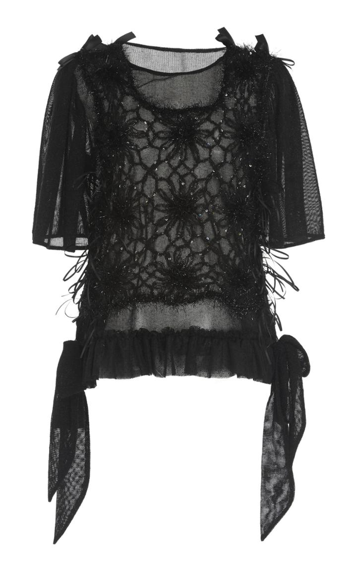 Ryan Lo Hand Crochet Dcor Knit Top